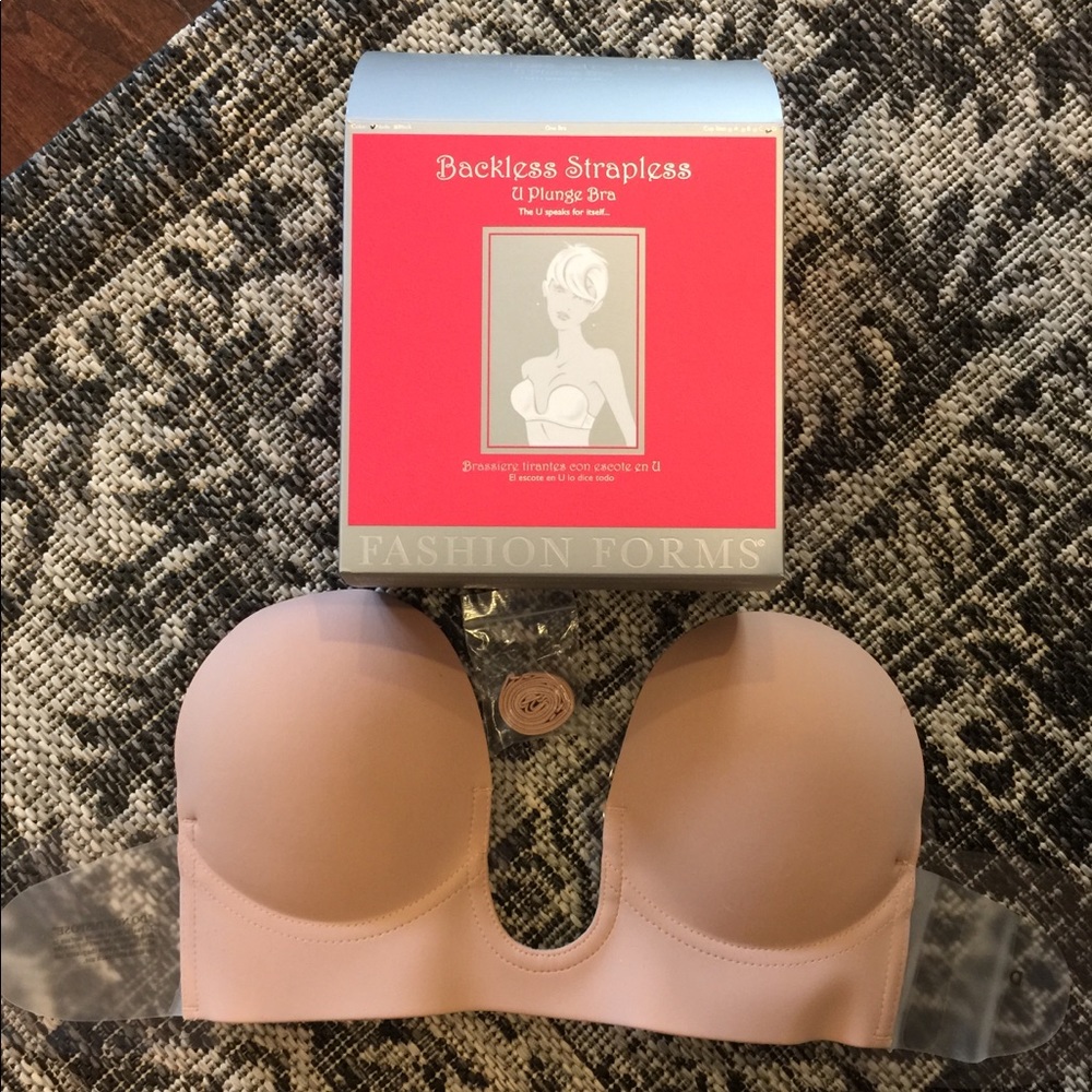 Backless strapless u plunge bra Nude